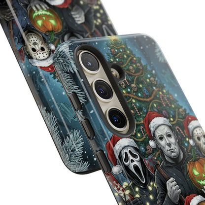 Christmas Horror Phone Case – Festive Slasher Collage Tough Case (iPhone, Samsung, Pixel)