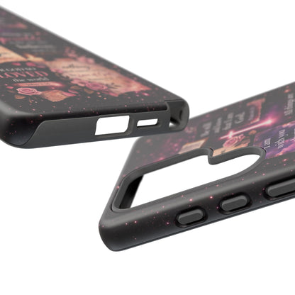 Christian Bible Verse Phone Case Pink Floral Faith Tough Protective Cover Gift