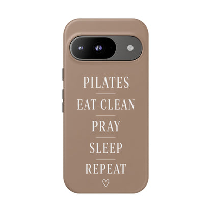 Pilates Phone Case | Eat Clean Pray Sleep Repeat Aesthetic | Wellness Girl Gift