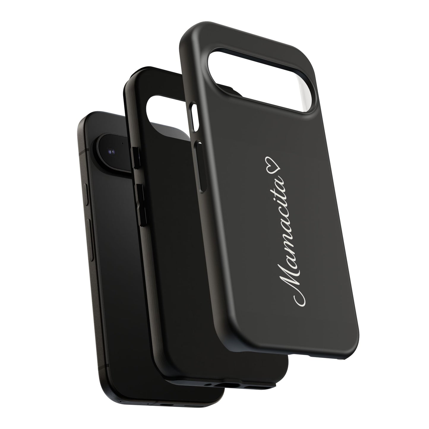 Mamacita Script Phone Case | Minimal Black Tough Case | Sleek Aesthetic Cover