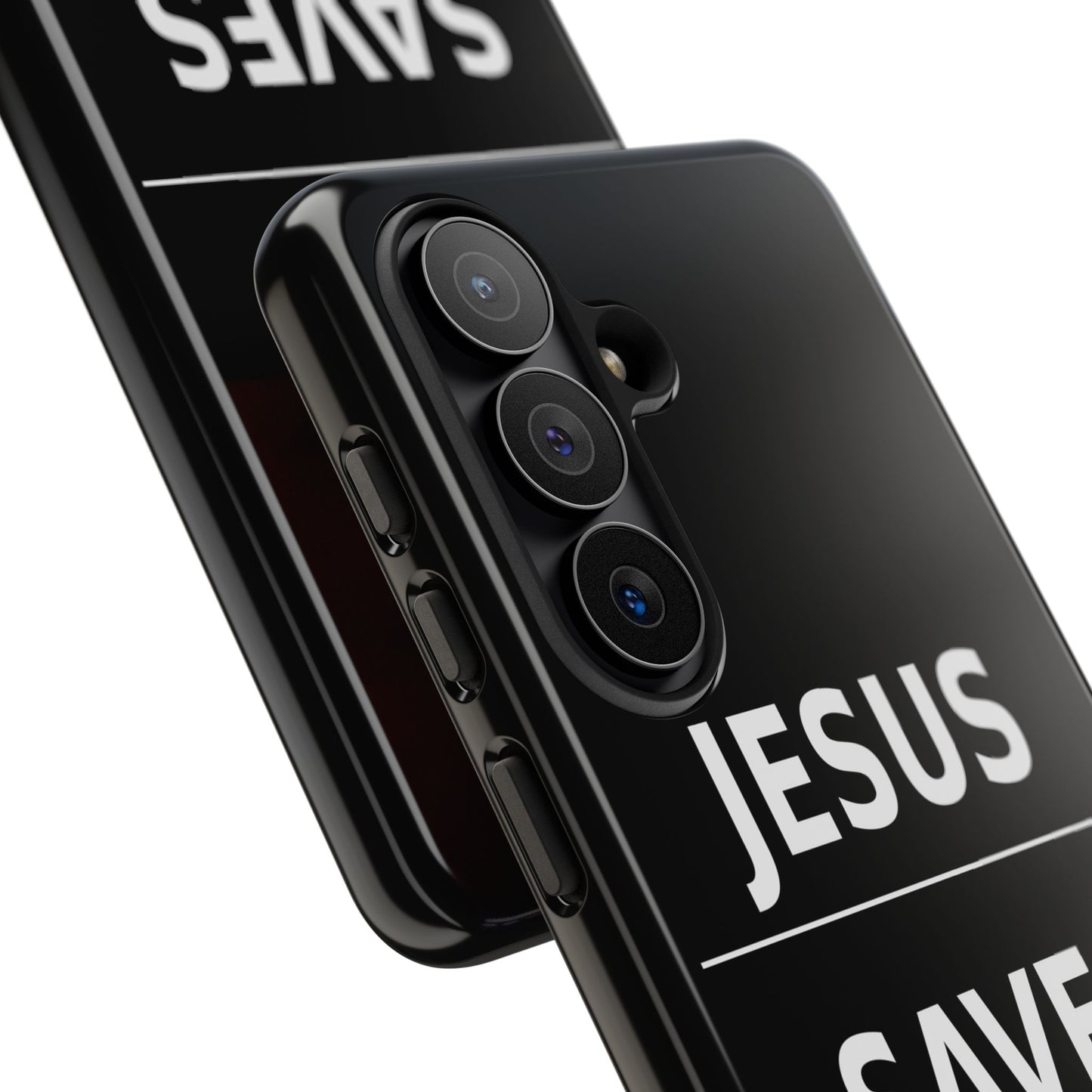 Jesus Saves Phone Case Christian Religious Minimalist Black Tough Cover