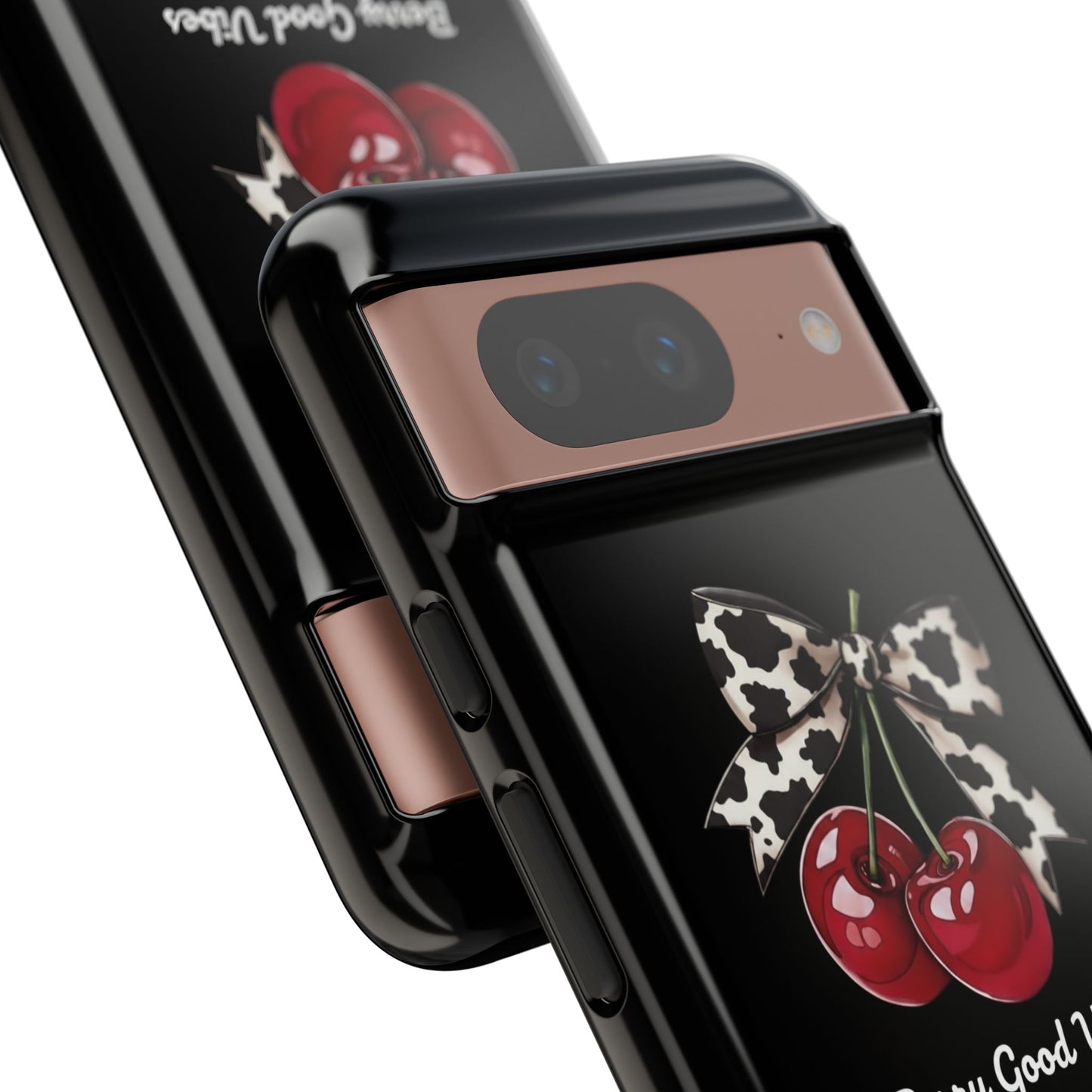 Cherry Cow Print Phone Case | Coquette Bow Aesthetic iPhone & Samsung Tough Case