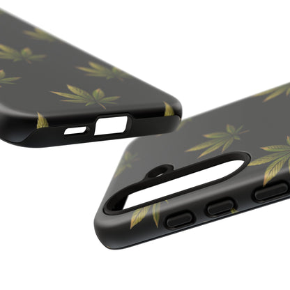 Cannabis Leaf Phone Case Green Weed Leaf Pattern Tough Protective Cover
