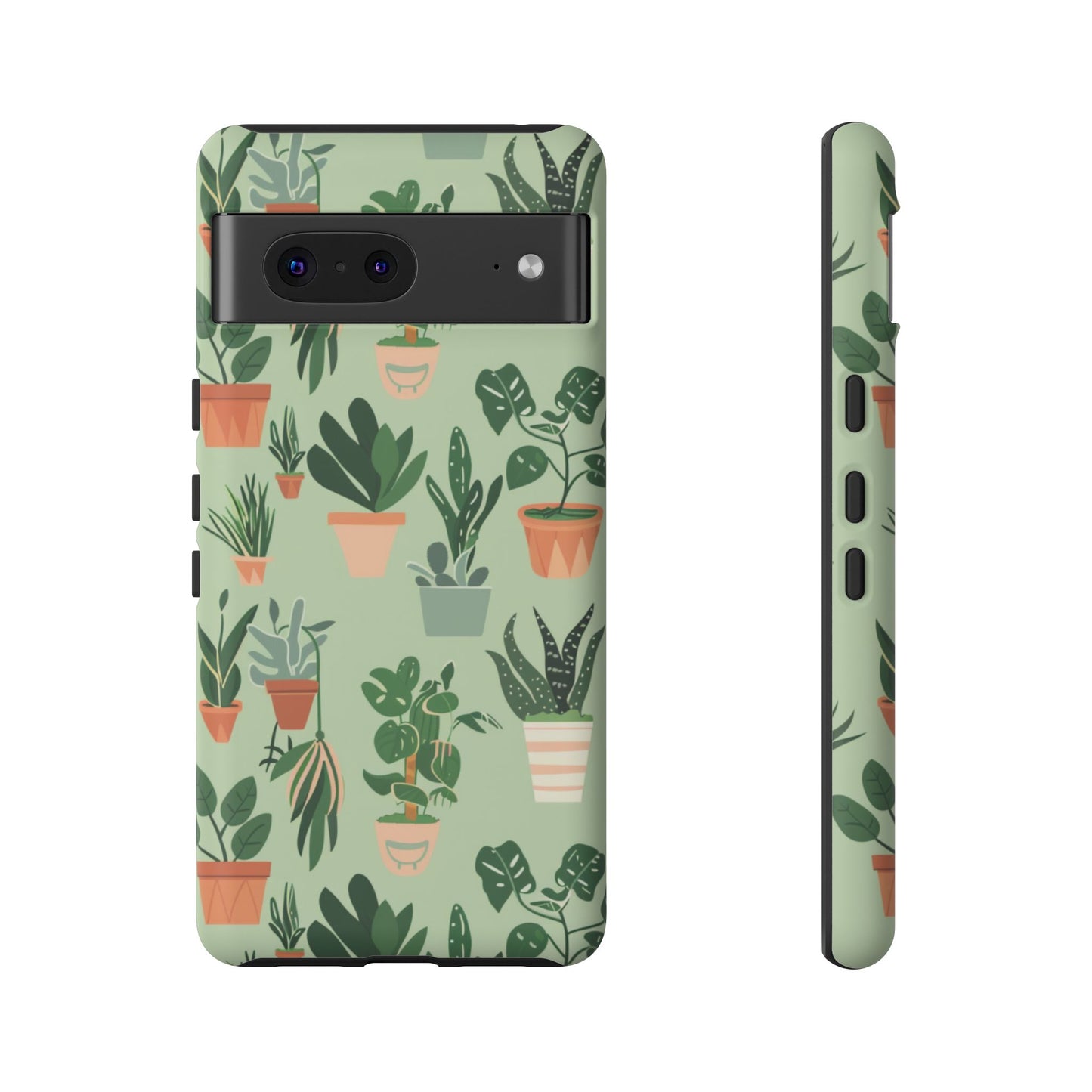 Plant Lover Phone Case | Cute Potted Plants Pattern | Botanical Aesthetic Tough Case