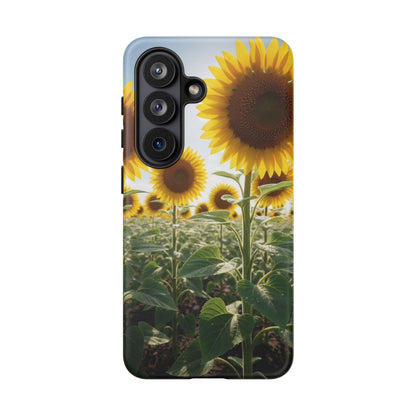 Sunflower Field Phone Case | Golden Hour Floral Aesthetic | Bright Summer Tough Case