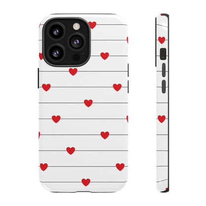 Red Heart Stripe iPhone Case | Tough Shockproof Love Aesthetic Cover