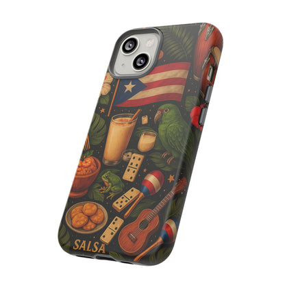 Puerto Rican Culture Phone Case | Boricua Icons Caribbean Aesthetic Tough Protective Case