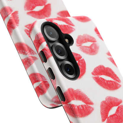 Red Lipstick Kiss Phone Case – Sexy Lip Print Pattern Tough Protective Cover