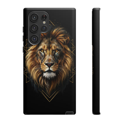 Majestic Lion Phone Case – Black Gold Luxury Lion Art Tough Protective Case
