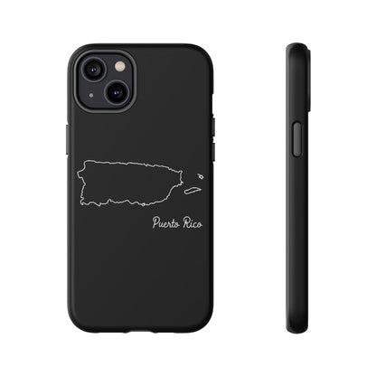 Puerto Rico Outline Phone Case – Minimal Country Map Tough Case (iPhone, Samsung, Pixel)