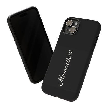 Mamacita Script Phone Case | Minimal Black Tough Case | Sleek Aesthetic Cover