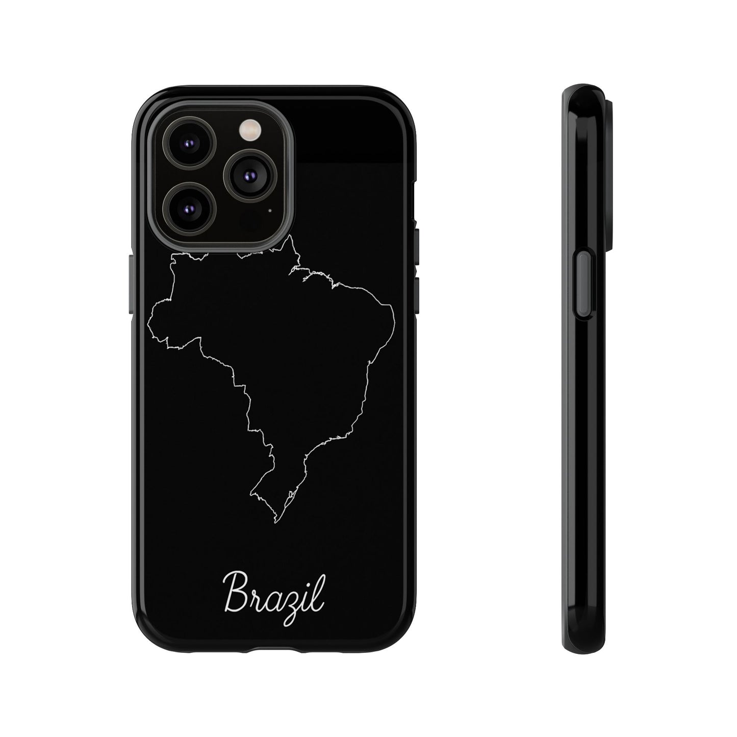 Brazil Outline Phone Case – Minimal Country Map Tough Case (iPhone, Samsung, Pixel)