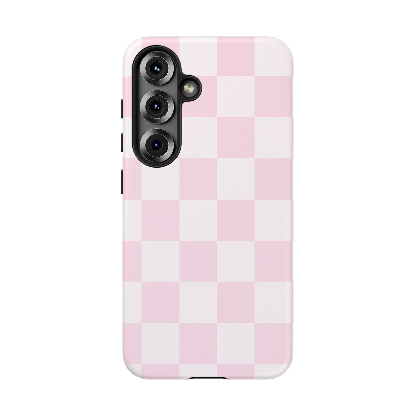 Light Pink Checkerboard Phone Case | Pastel Aesthetic Checkered iPhone & Samsung Tough Case