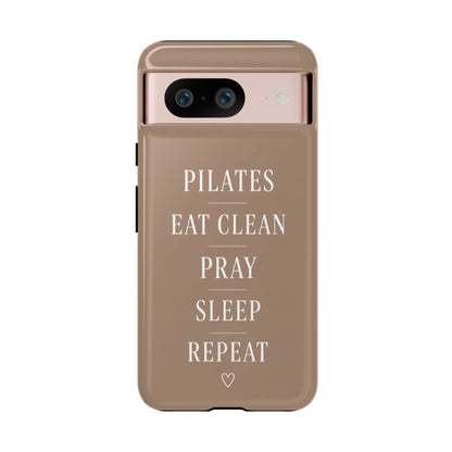 Pilates Phone Case | Eat Clean Pray Sleep Repeat Aesthetic | Wellness Girl Gift