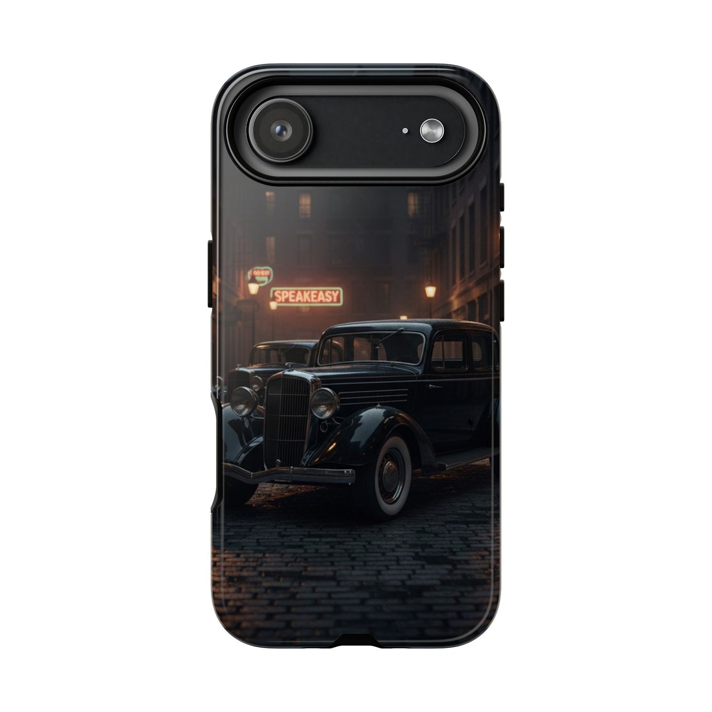 Vintage Classic Car Phone Case | Retro Noir Aesthetic | 1930s Street Scene Tough Case for iPhone & Samsung