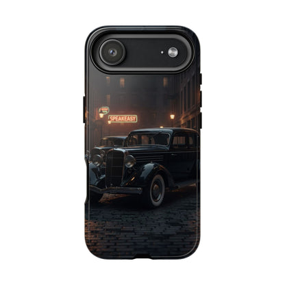 Vintage Classic Car Phone Case | Retro Noir Aesthetic | 1930s Street Scene Tough Case for iPhone & Samsung