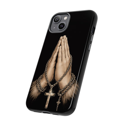 Praying Hands Cross Phone Case – Christian Faith Scripture Cover