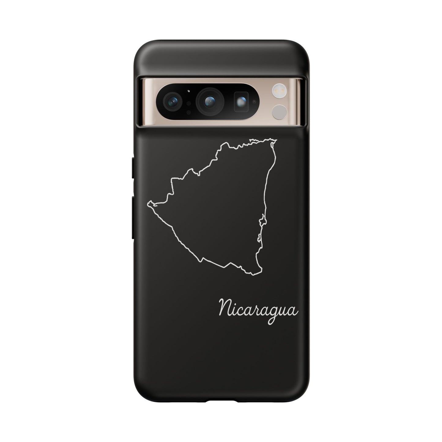 Nicaragua Outline Phone Case – Minimal Country Map Tough Case (iPhone, Samsung, Pixel)