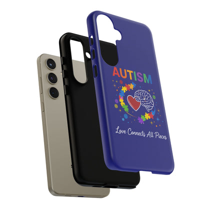 Autism Awareness Tough Case – "Love Connects All Pieces" Phone Case for Iphone, Samsung Galaxy and Pixel
