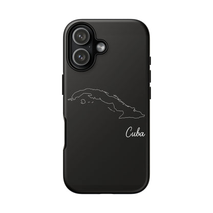 Cuba Outline Phone Case – Minimal Country Map Tough Case (iPhone, Samsung, Pixel)