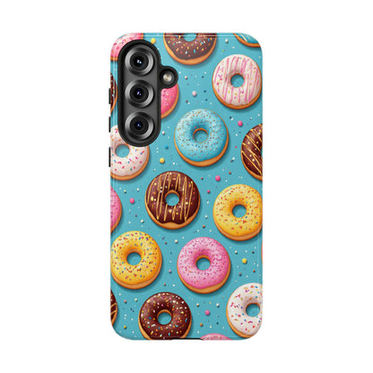 Cute Donut Pattern Phone Case – Colorful Sprinkles Dessert Design for Iphone, Samsung Galaxy and Pixel