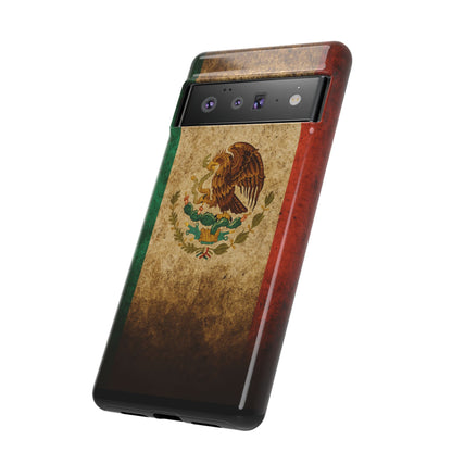 Vintage Mexico Flag Phone Case – Mexican Pride Grunge Flag Aesthetic Tough Case