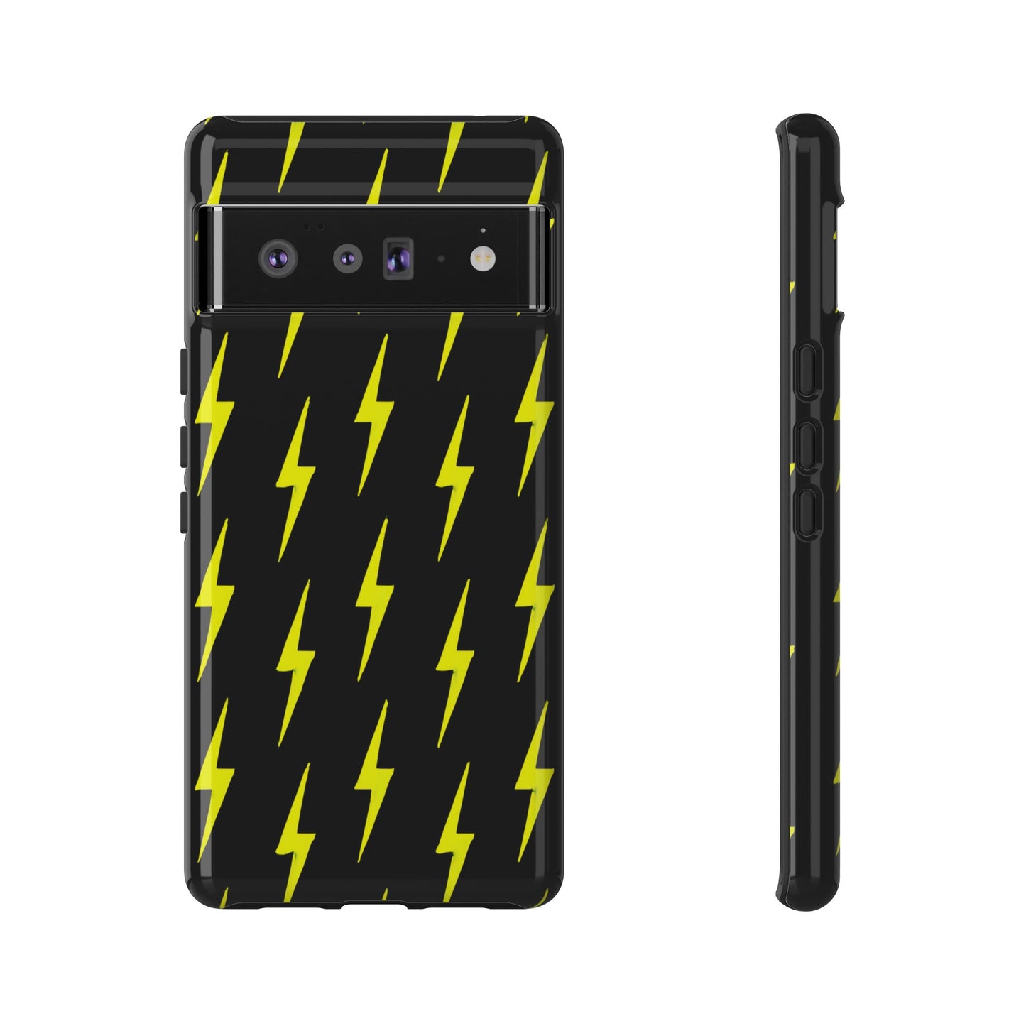 Yellow Lightning Bolt Tough Phone Case | Bold Electric Pattern Case for Iphone, Samsung Galaxy and Pixel