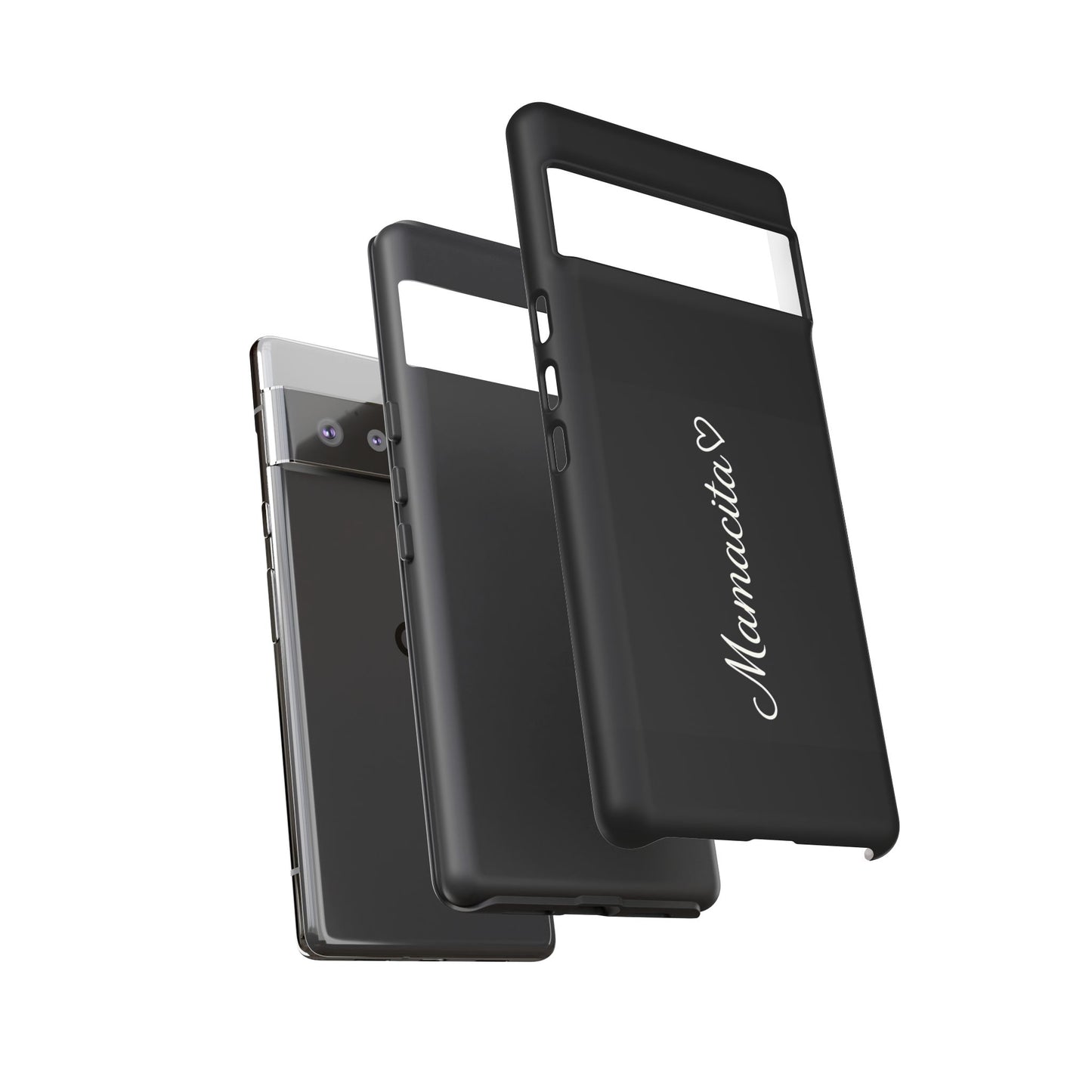 Mamacita Script Phone Case | Minimal Black Tough Case | Sleek Aesthetic Cover