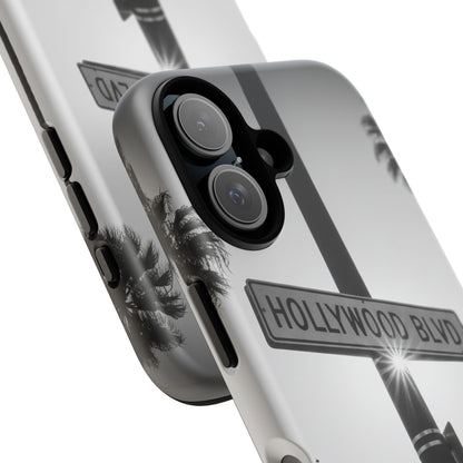 Hollywood Blvd Phone Case | Vintage Los Angeles Street Sign | Black & White LA Aesthetic