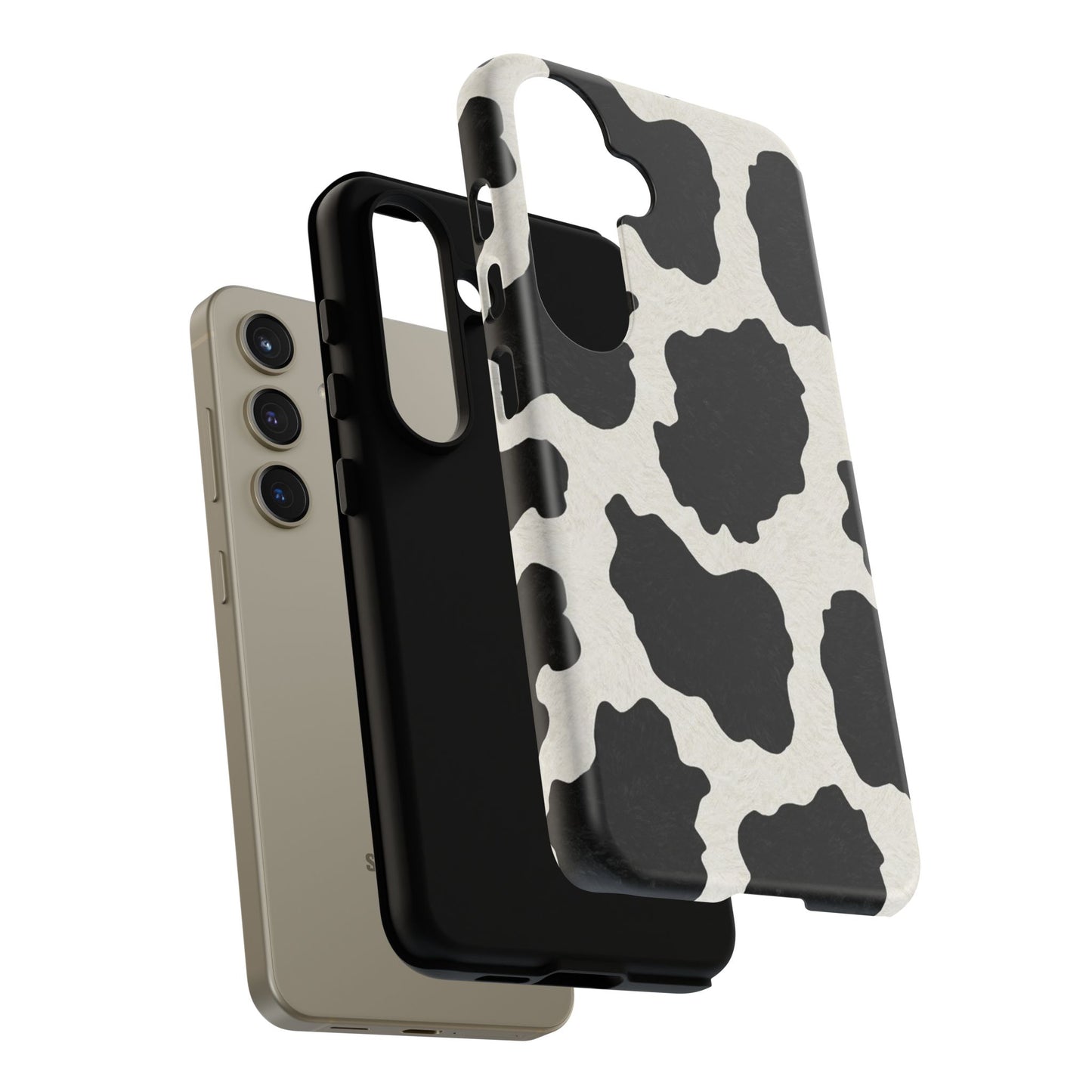 Black & White Cow Print Phone Case | Aesthetic Tough Protective Case