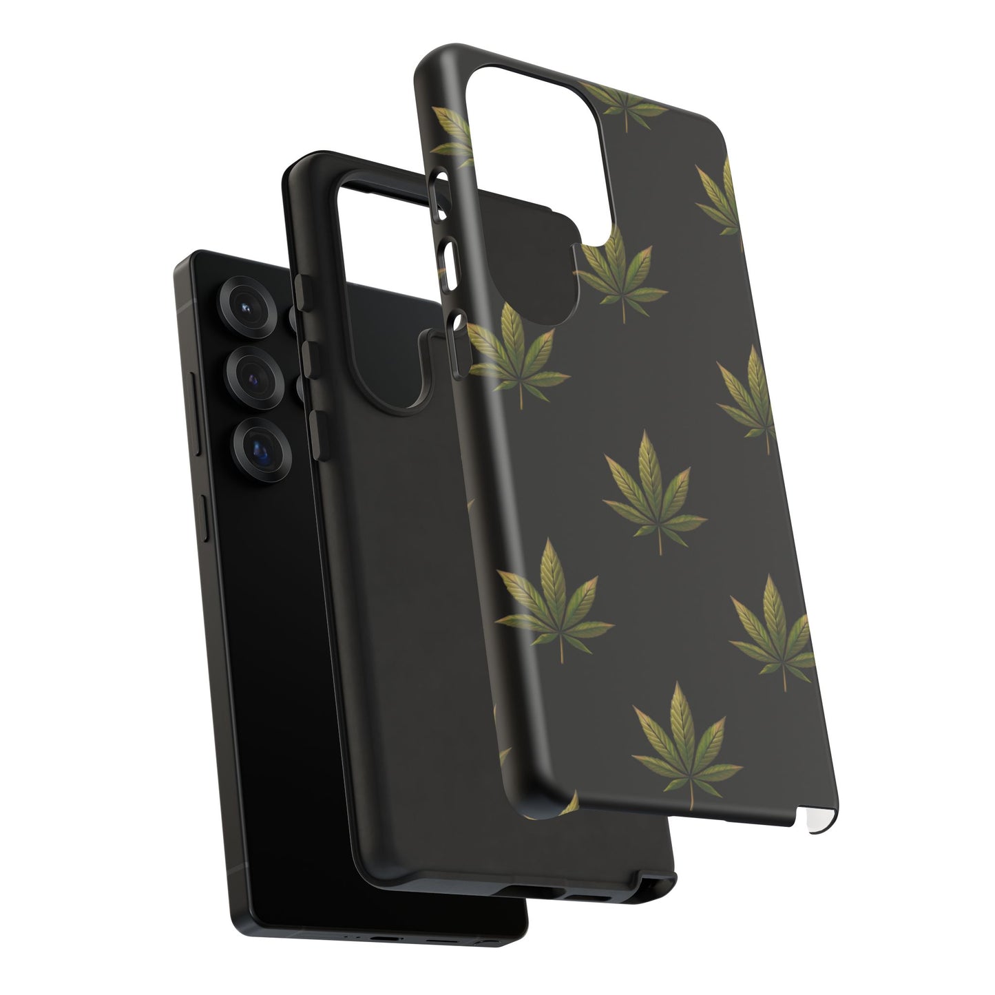 Cannabis Leaf Phone Case Green Weed Leaf Pattern Tough Protective Cover