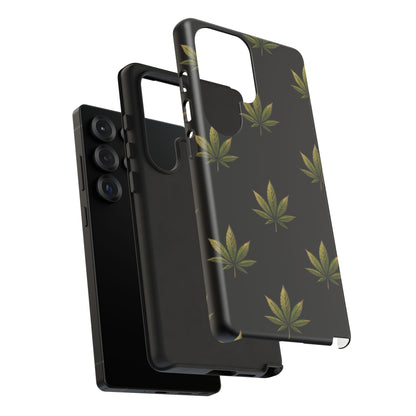Cannabis Leaf Phone Case Green Weed Leaf Pattern Tough Protective Cover