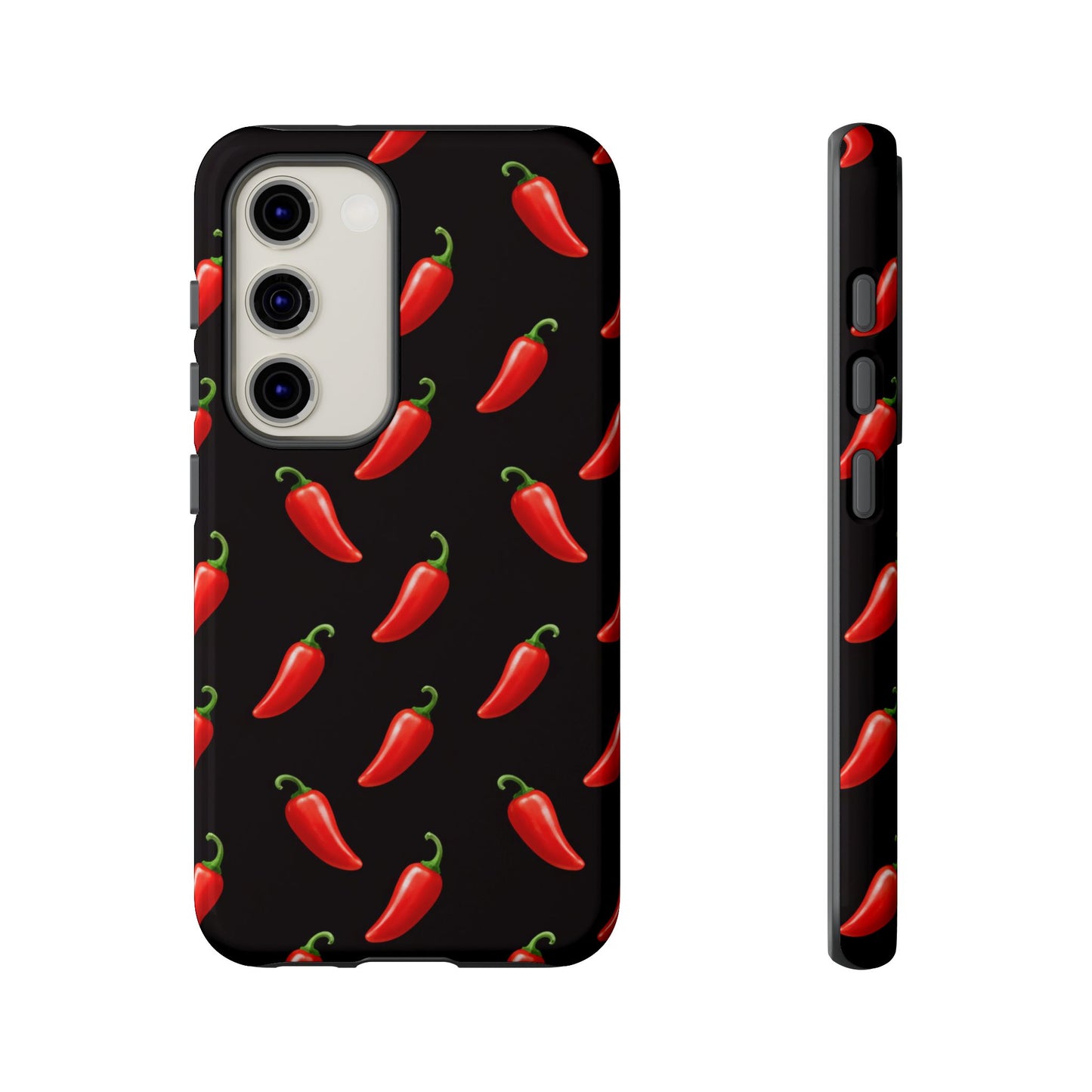 Spicy Chili Pepper Phone Case – Black Cute Hot Pepper Tough Cover for Iphone, Samsung Galaxy and Pixel