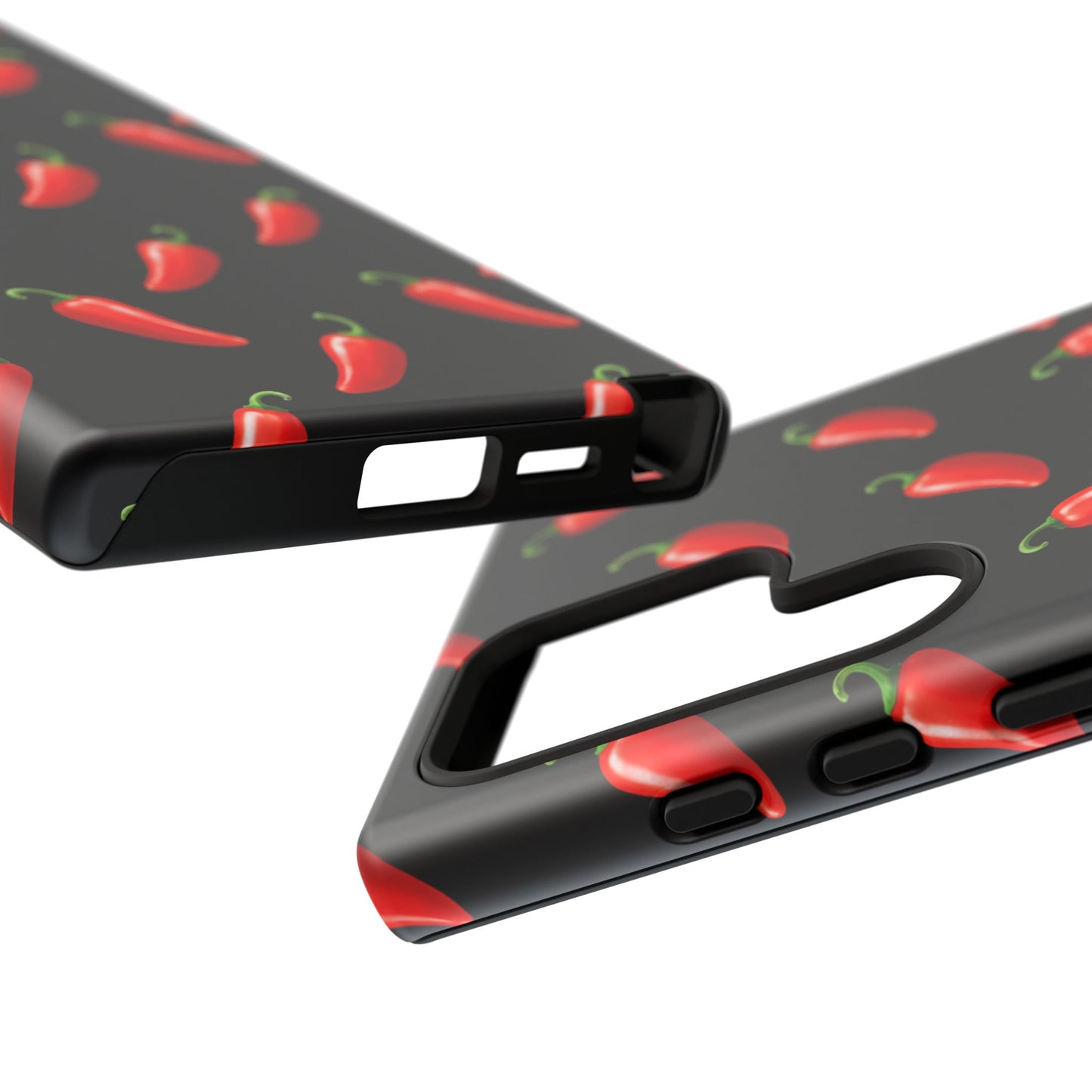 Spicy Chili Pepper Phone Case – Black Cute Hot Pepper Tough Cover for Iphone, Samsung Galaxy and Pixel