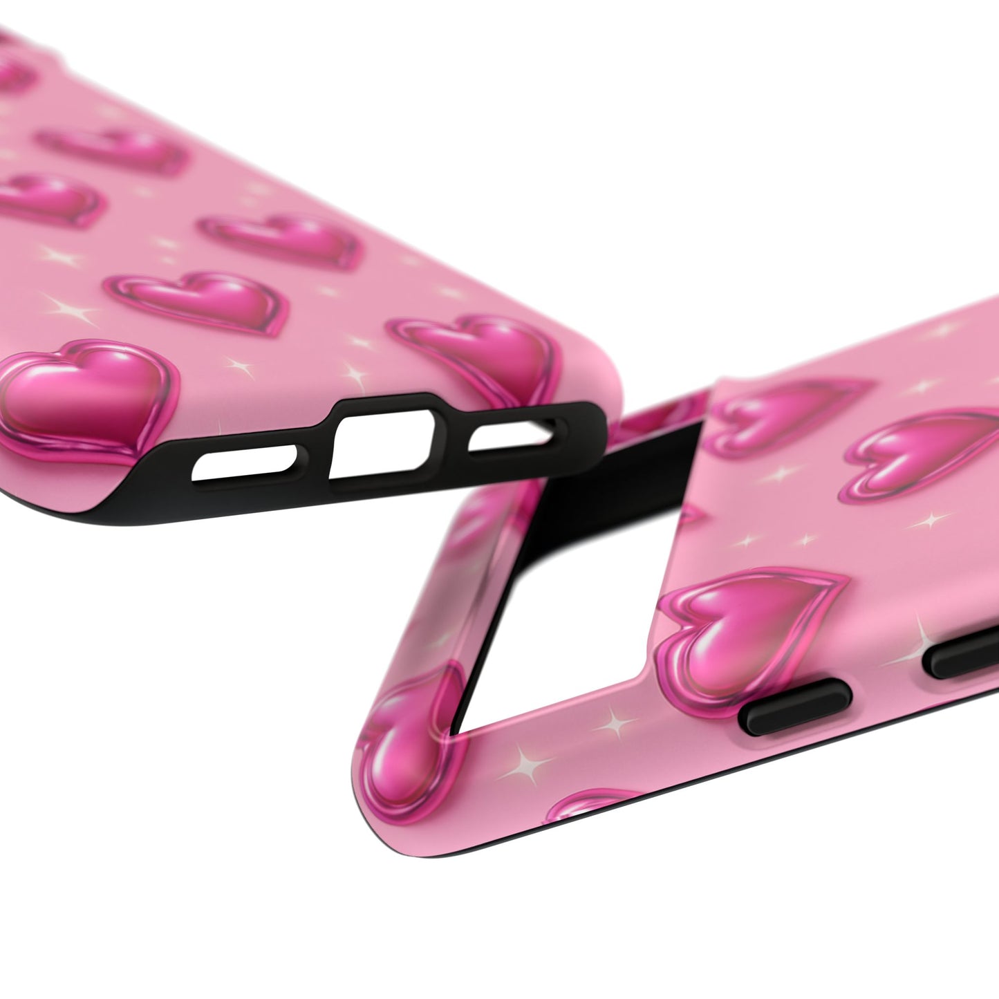 Pink Heart Pattern Phone Case | Tough Protective Case for Iphone, Samsung Galaxy and Pixel
