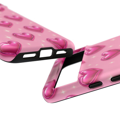 Pink Heart Pattern Phone Case | Tough Protective Case for Iphone, Samsung Galaxy and Pixel