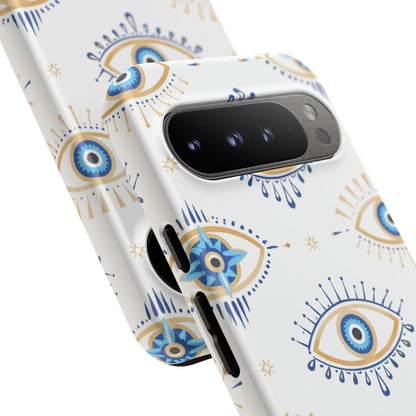 Blue Evil Eye Phone Case – Protective Slim Shockproof Cover for Iphone, Samsung Galaxy and Pixel