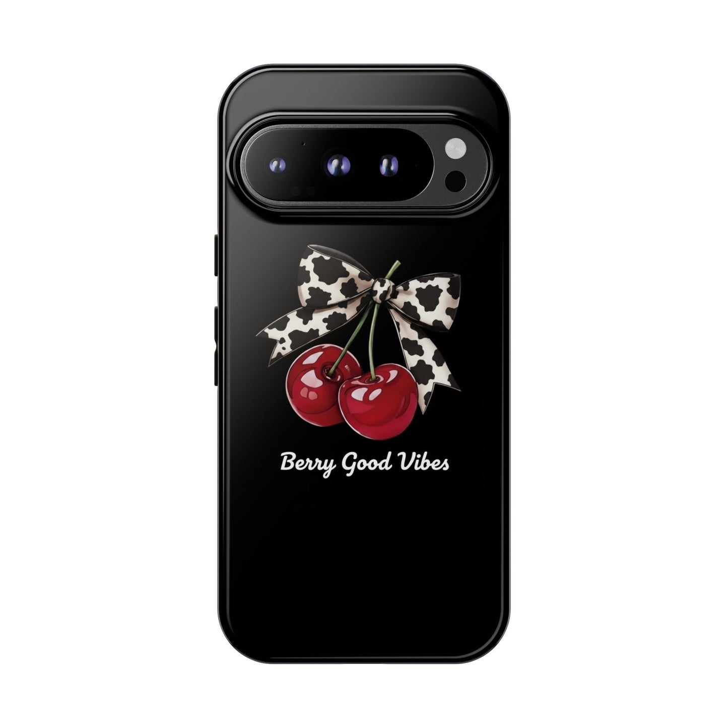 Cherry Cow Print Phone Case | Coquette Bow Aesthetic iPhone & Samsung Tough Case