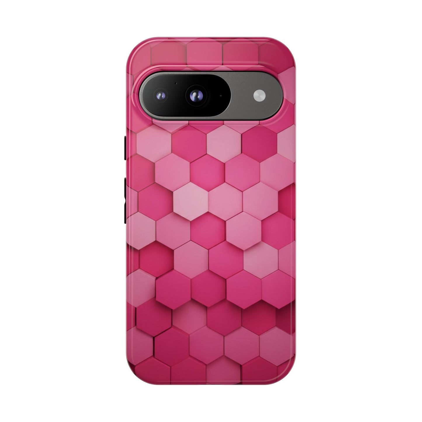 Hot Pink Hexagon Phone Case | Honeycomb Geometric Aesthetic | Cute Pink iPhone & Samsung Tough Protective Case