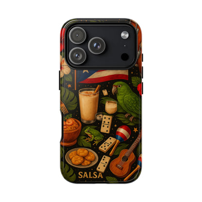 Puerto Rican Culture Phone Case | Boricua Icons Caribbean Aesthetic Tough Protective Case