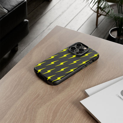 Yellow Lightning Bolt Tough Phone Case | Bold Electric Pattern Case for Iphone, Samsung Galaxy and Pixel