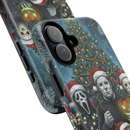 Christmas Horror Phone Case – Festive Slasher Collage Tough Case (iPhone, Samsung, Pixel)