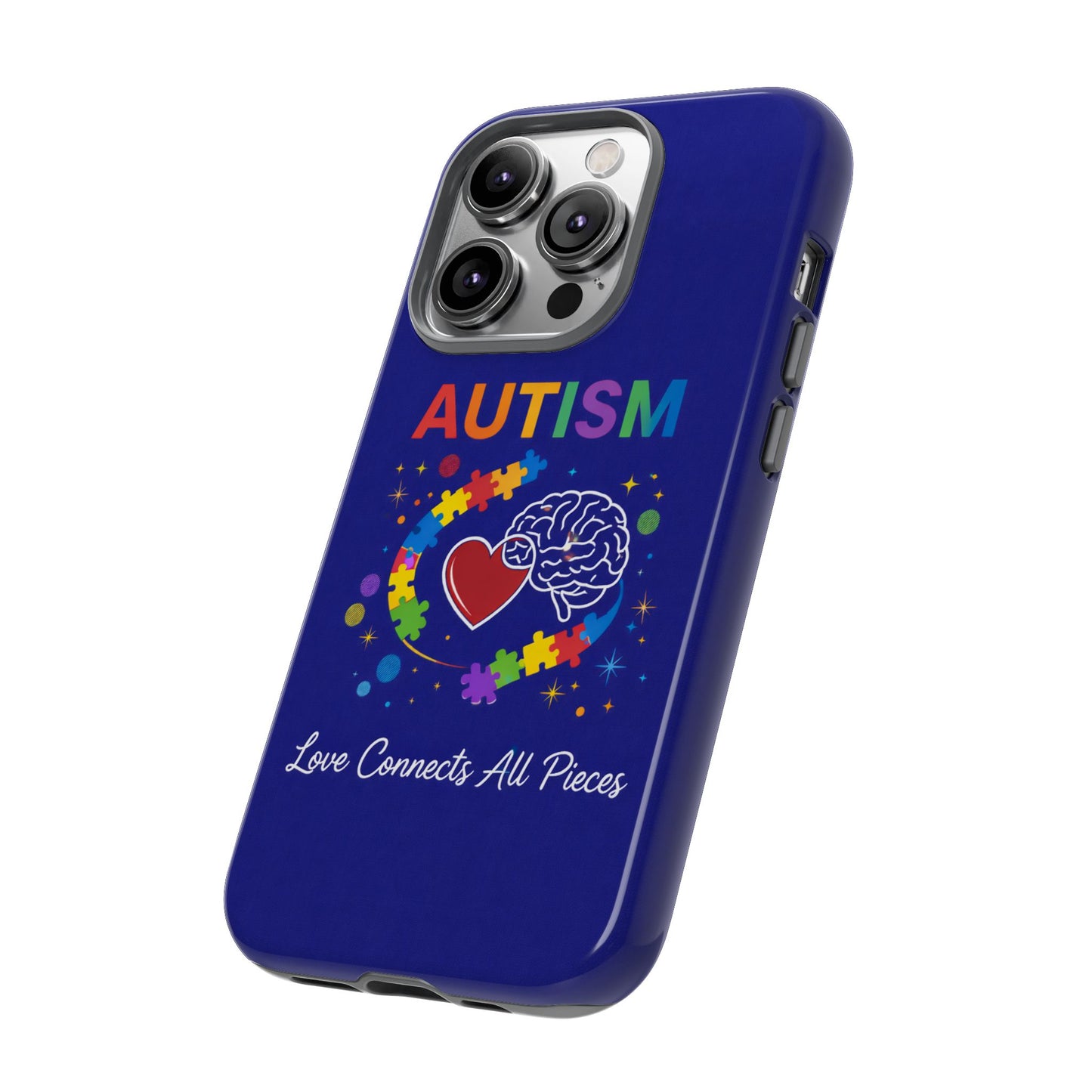 Autism Awareness Tough Case – "Love Connects All Pieces" Phone Case for Iphone, Samsung Galaxy and Pixel