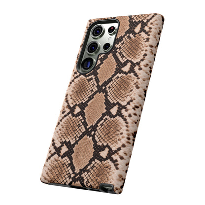 Snake Print Phone Case – Brown Python Pattern Slim Protective Cover for Iphone, Samsung Galaxy and Pixel
