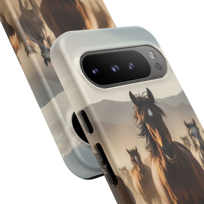 Running Horses Phone Case | Wild Mustang Herd Tough Protective Cover
