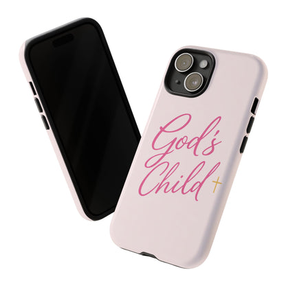 Gods Child Phone Case Christian Pink Aesthetic Tough iPhone Case