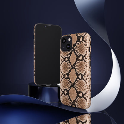 Snake Print Phone Case – Brown Python Pattern Slim Protective Cover for Iphone, Samsung Galaxy and Pixel