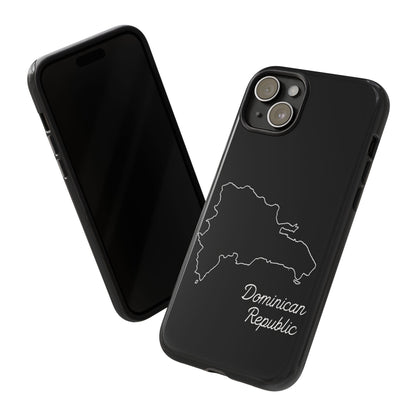 Dominican Republic Outline Phone Case – Minimal Country Map Tough Case (iPhone, Samsung, Pixel)