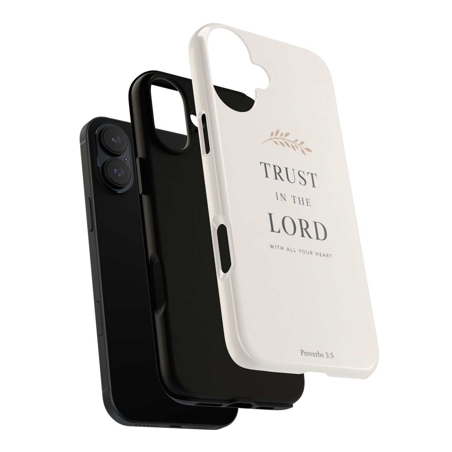 Proverbs 3:5 Christian Phone Case Trust in the Lord Minimalist Faith Cover