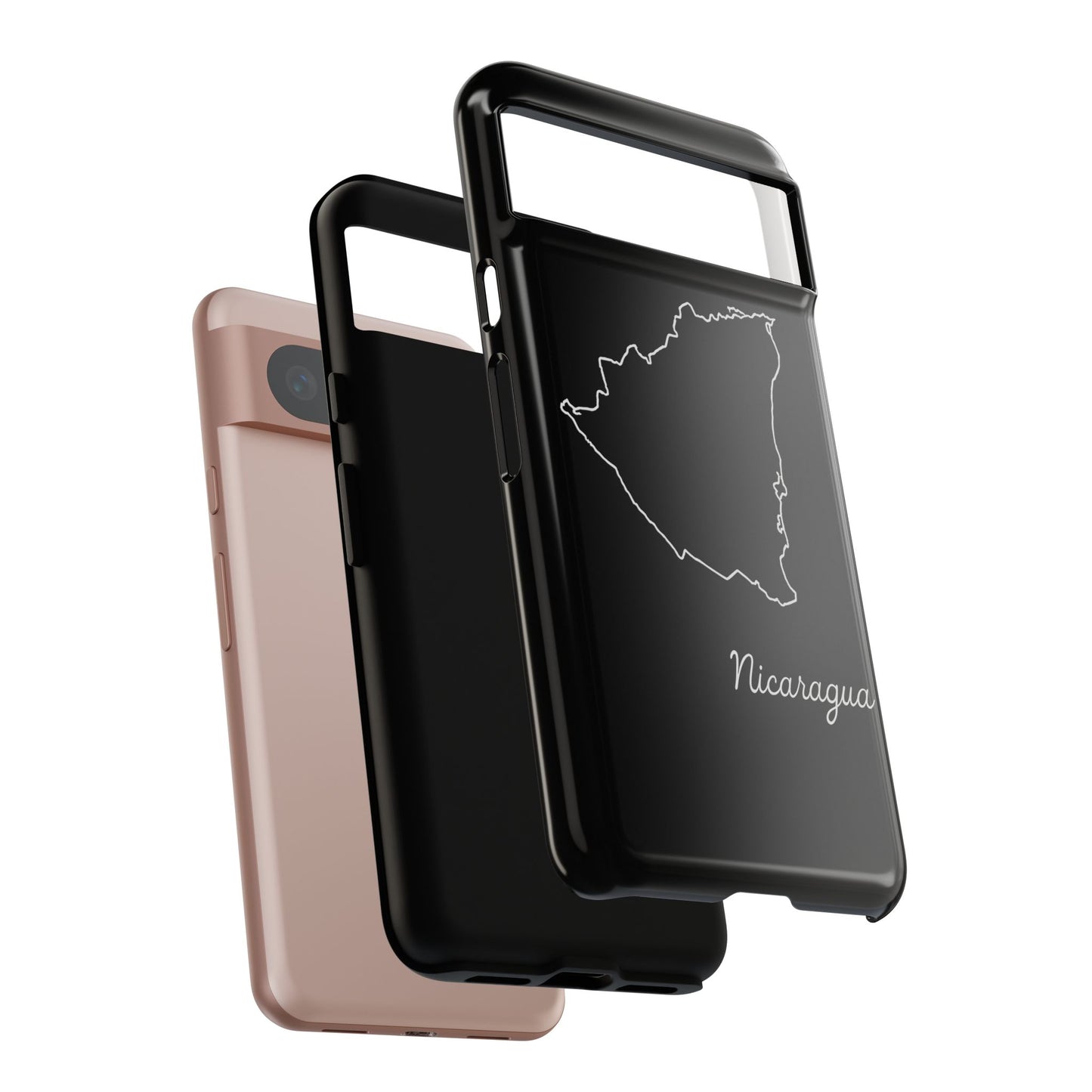 Nicaragua Outline Phone Case – Minimal Country Map Tough Case (iPhone, Samsung, Pixel)